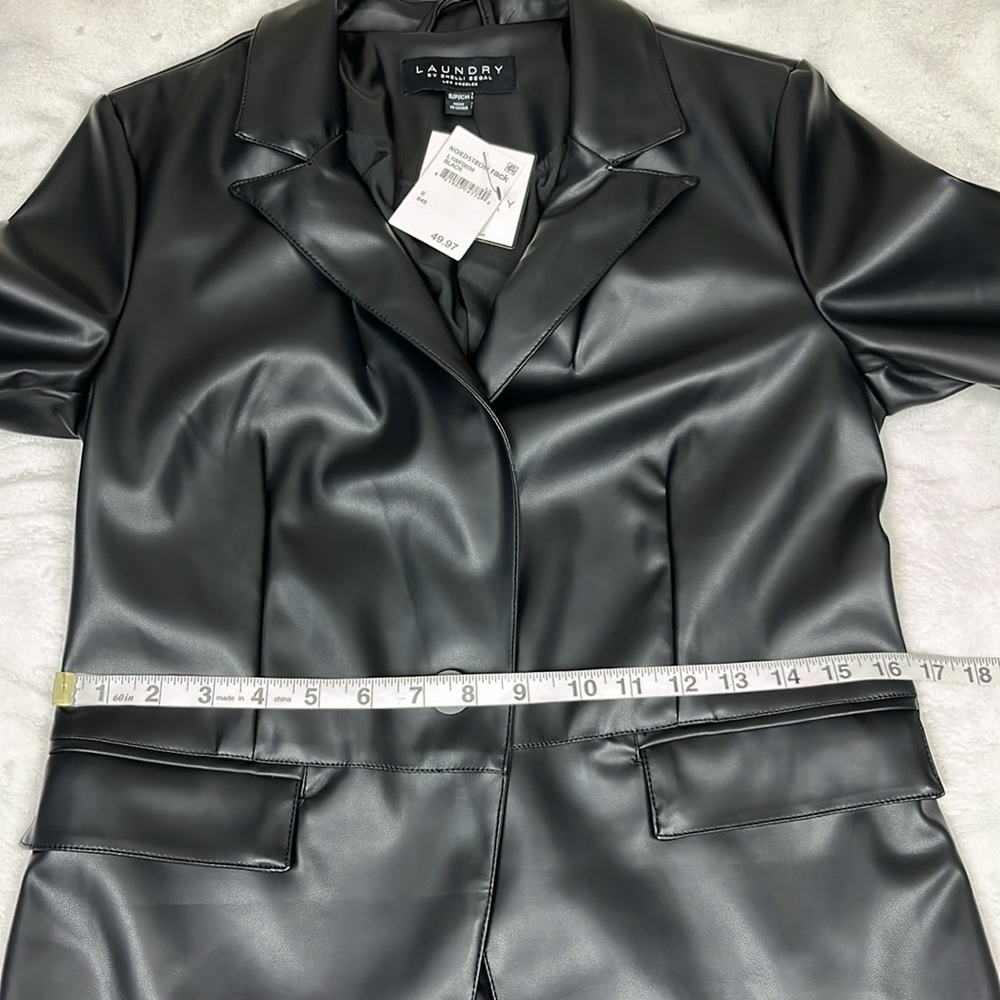 NWT Laundry By Shelli Segal Polyurethane Notched Collar Single Button Blazer S - Picture 13 of 15